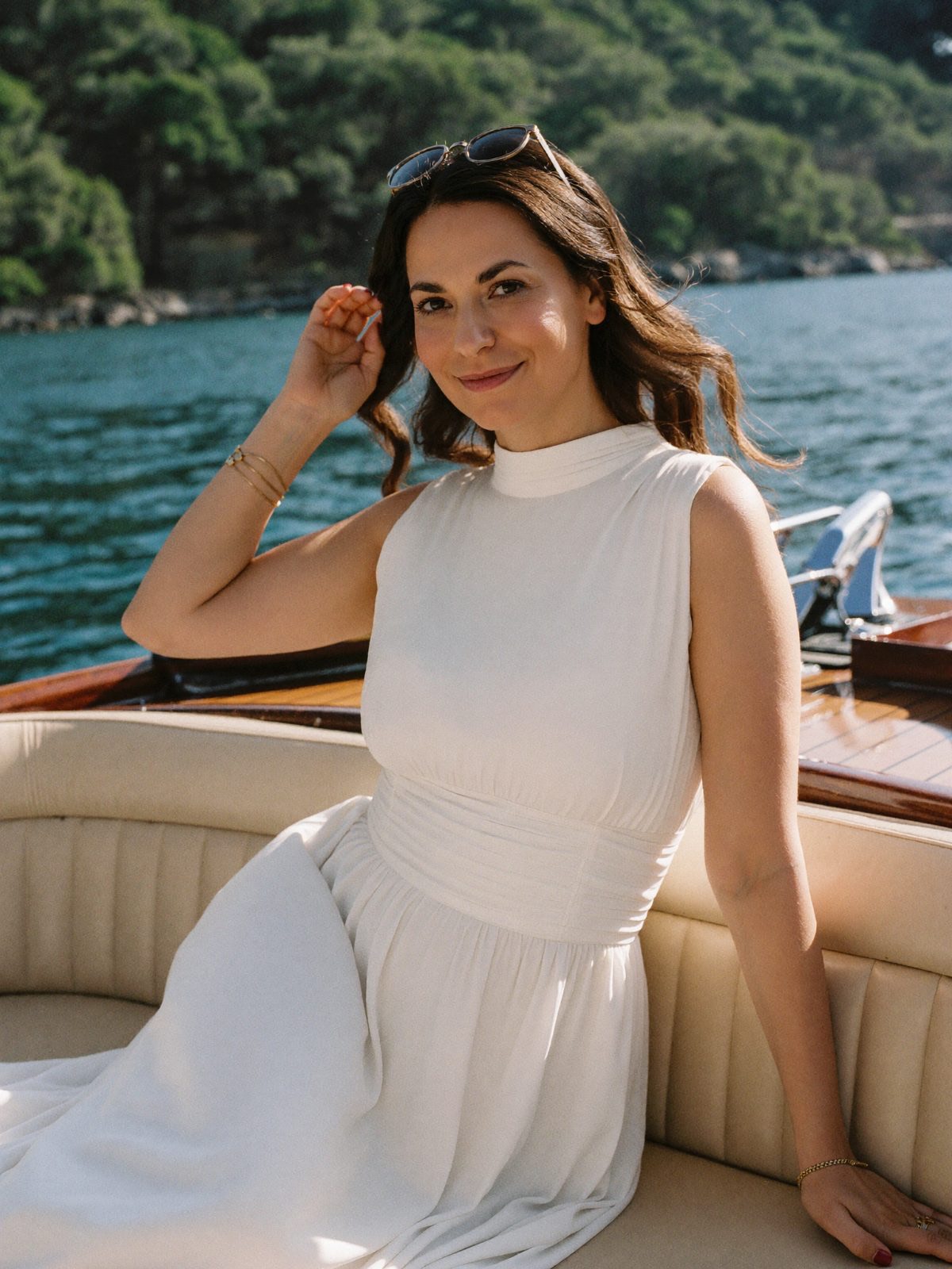 Angelika im Boot am Comer See